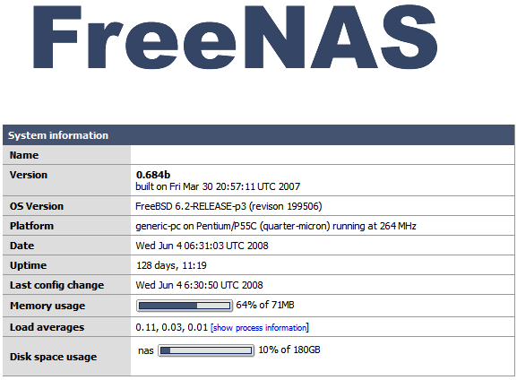 freenas screenshot no netvista